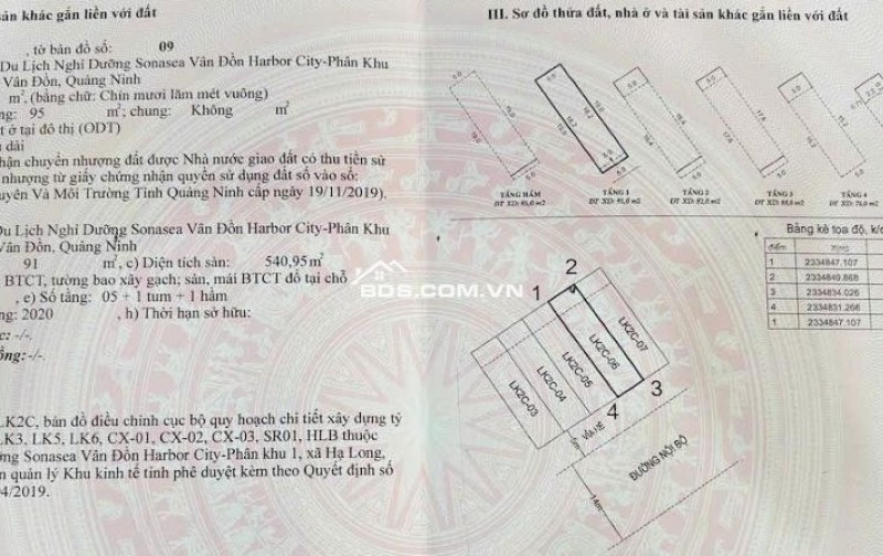  Cần bán lô đất cực đẹp trong Khu Tổ Hợp Du Lịch Nghỉ Dưỡng Sonasea Vân Đồn Harbor City - Phân khu 1, Quảng Ninh 